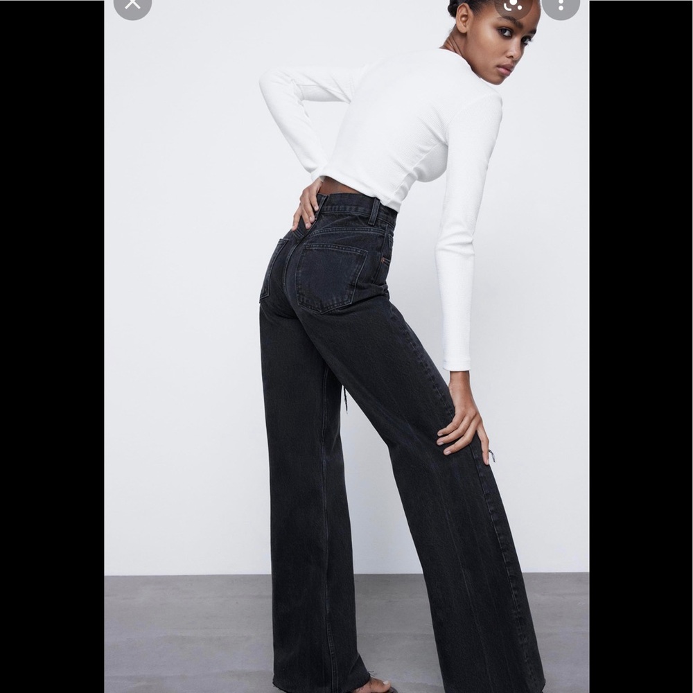 - Zara wide leg full length denim
